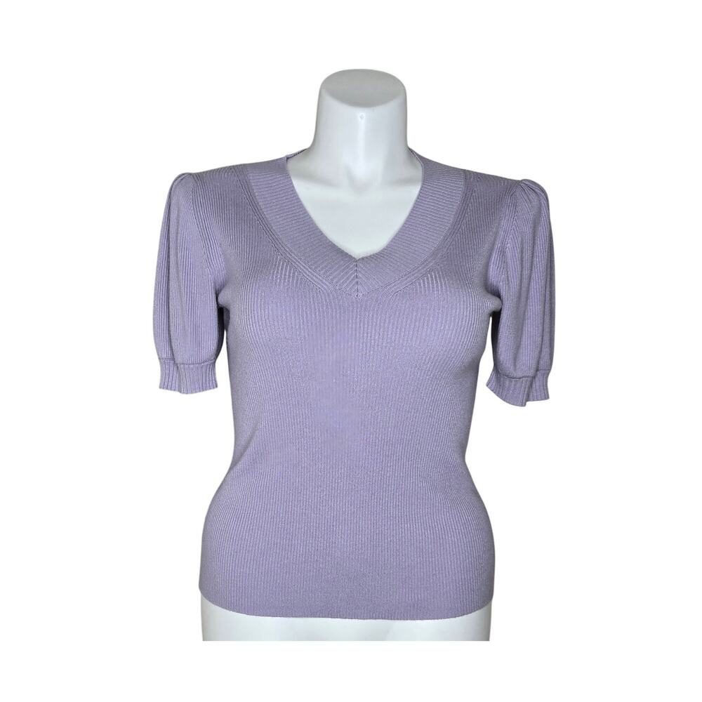 ANN TAYLOR FACTORY V-Neck Lilac Sweater Size Large